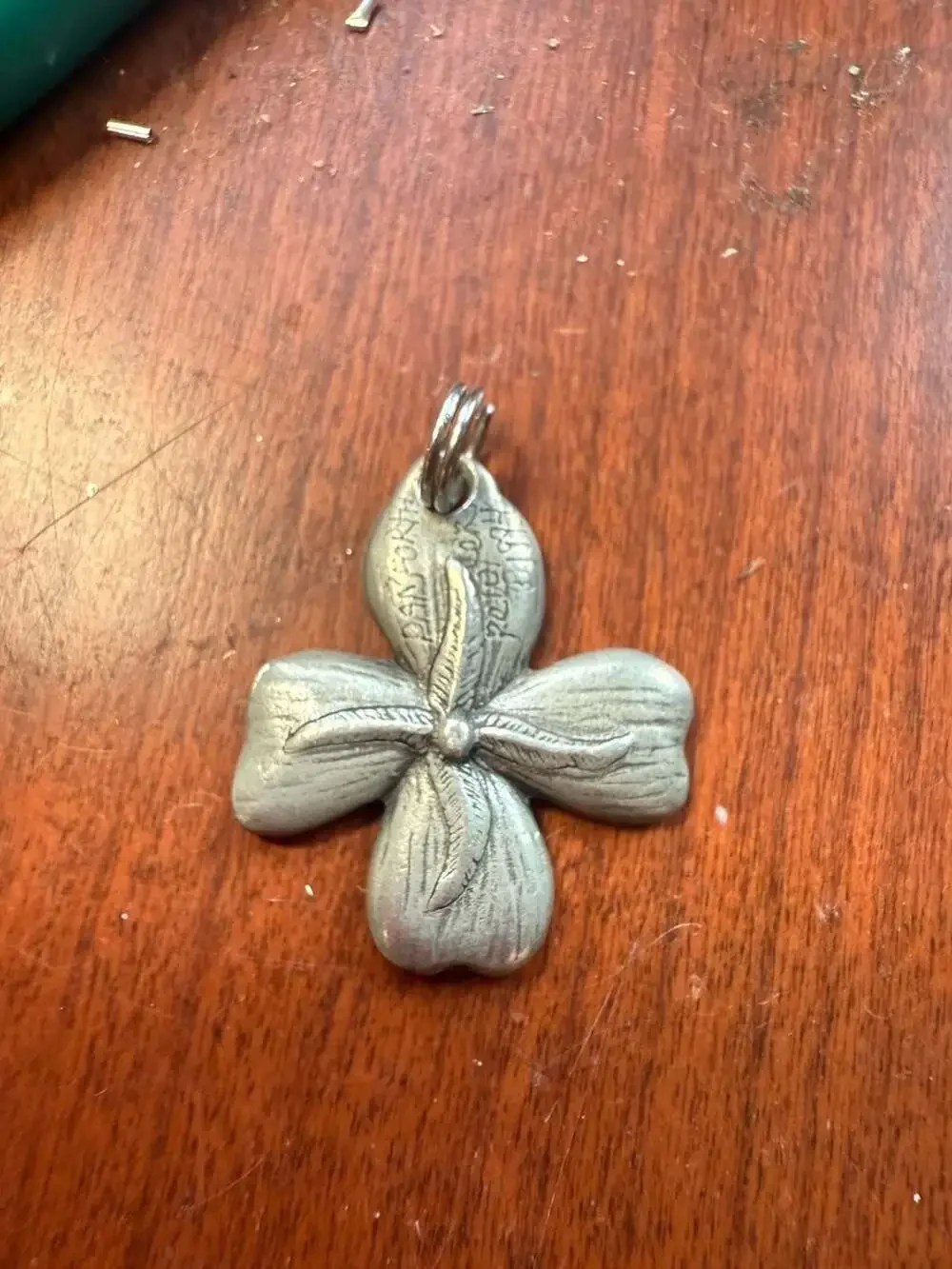 Danforth Pewter Dogwood Flower Key Ring